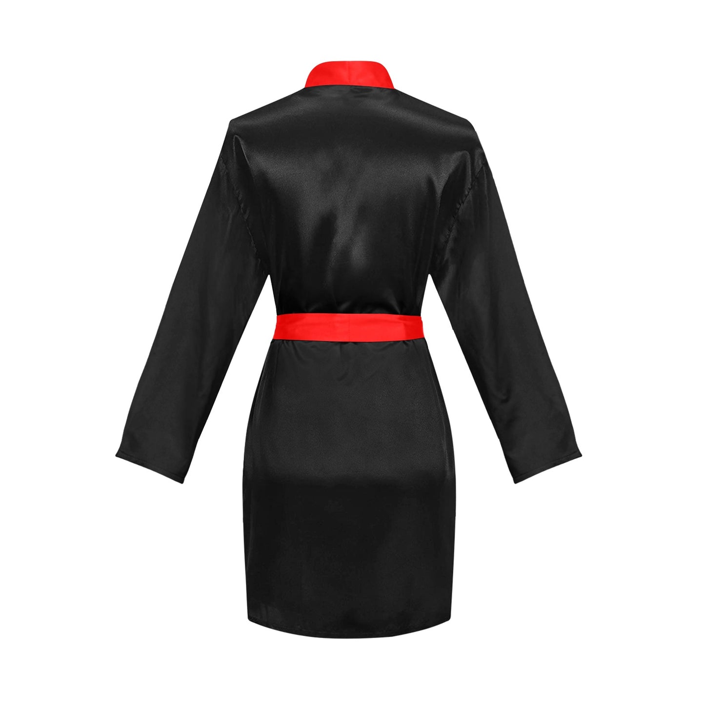 #Black with #Red Passion Women's Long Sleeve Belted Night Robe