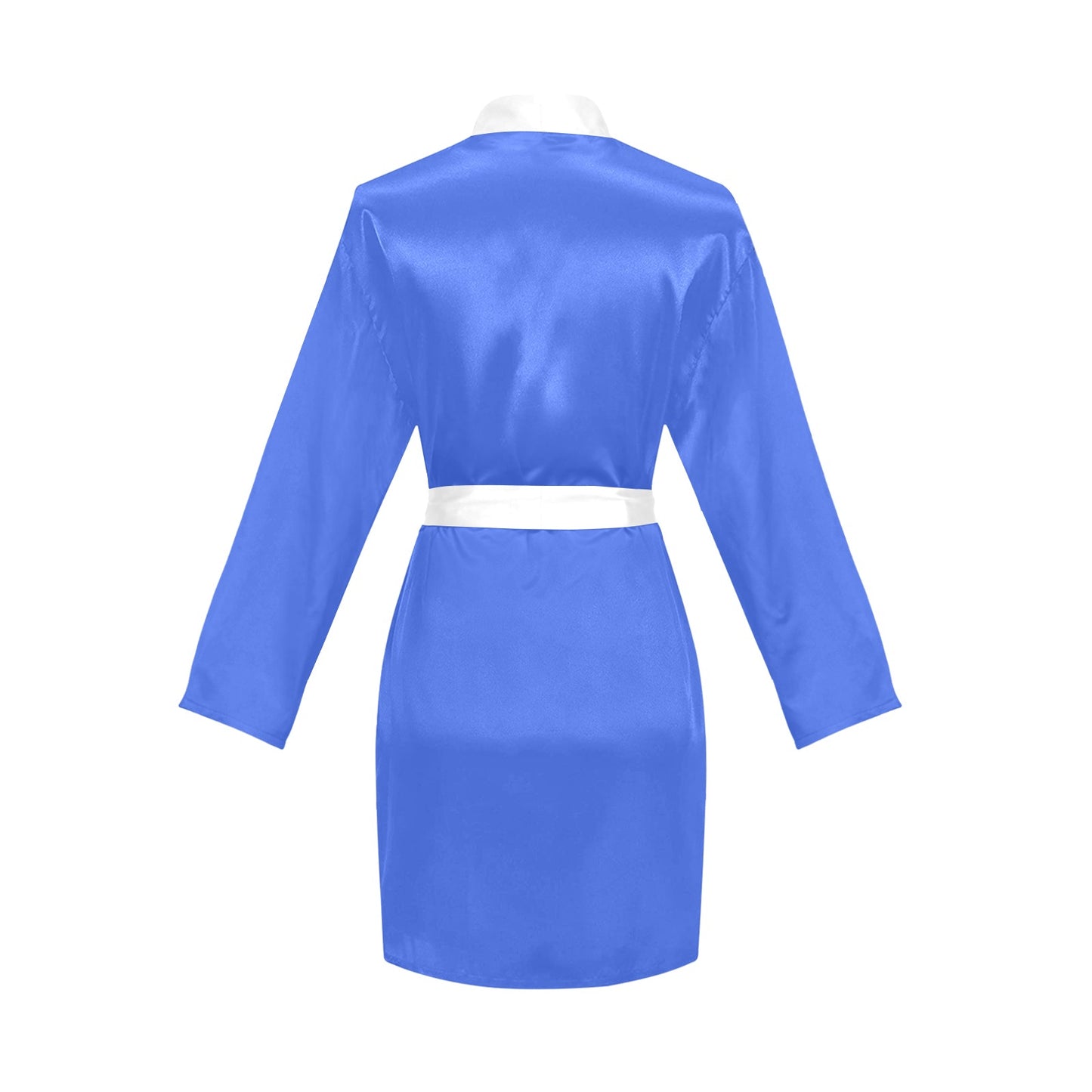#Royal #Blue with #White Passion Women's Long Sleeve Belted Night Robe