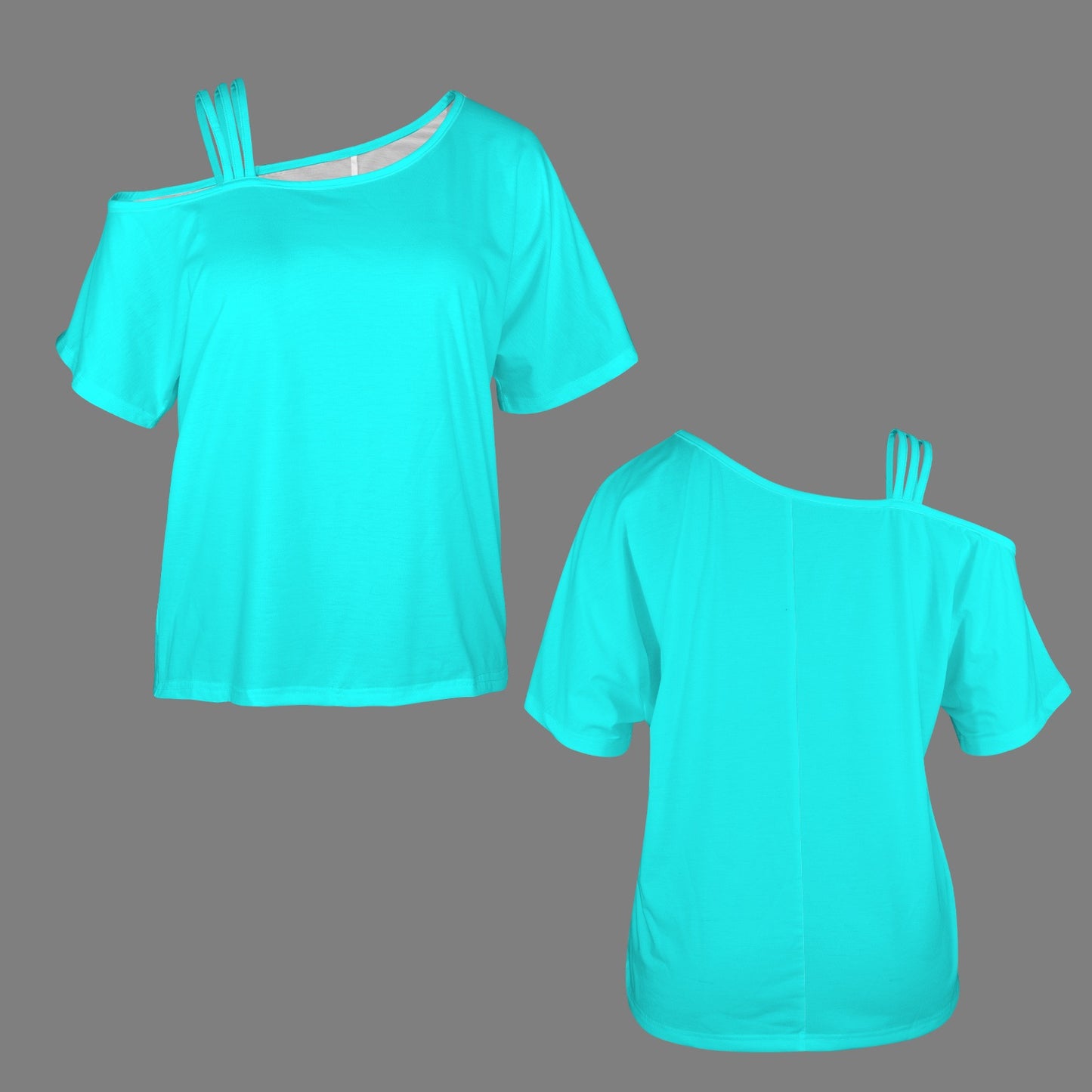 Light #Blue Women's Cold Shoulder T-Shirt