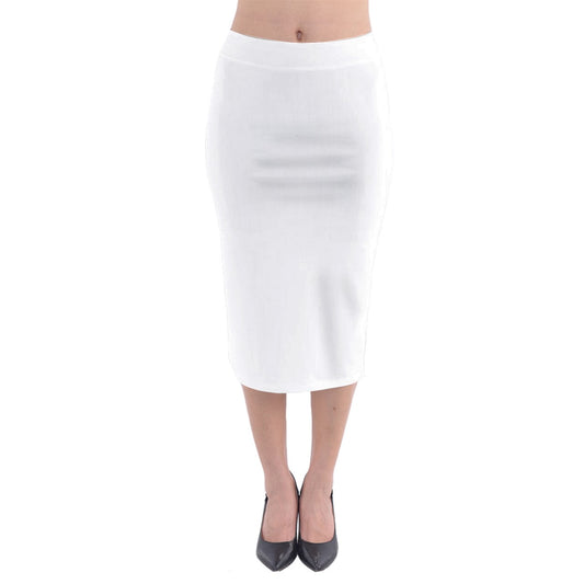 #White Midi Pencil Skirt