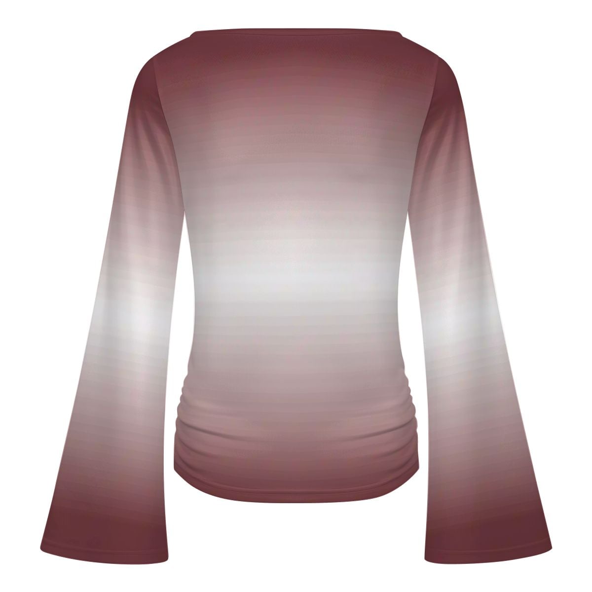 #Merlot #White Women's Boat Neck Flare Sleeve Top