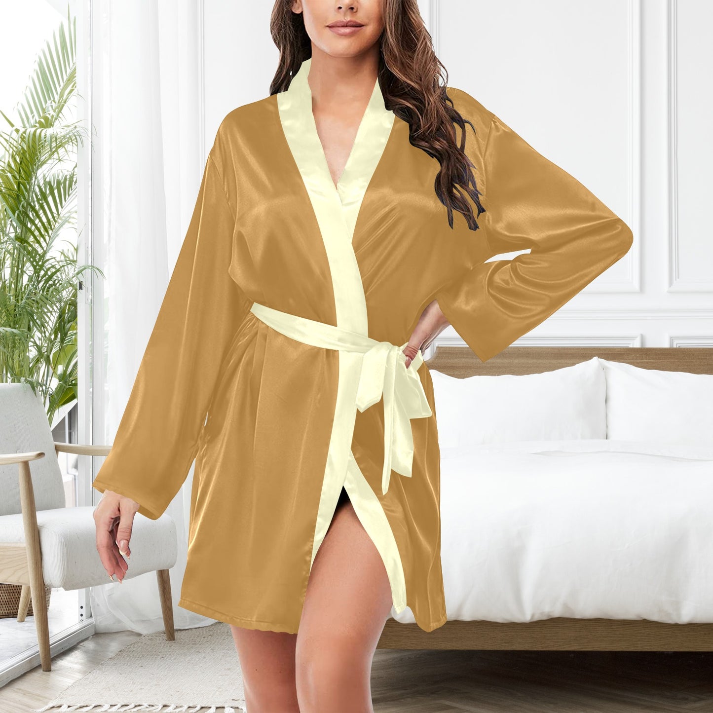 #Creamy #Peanut #Butter Passion Women's Long Sleeve Belted Night Robe