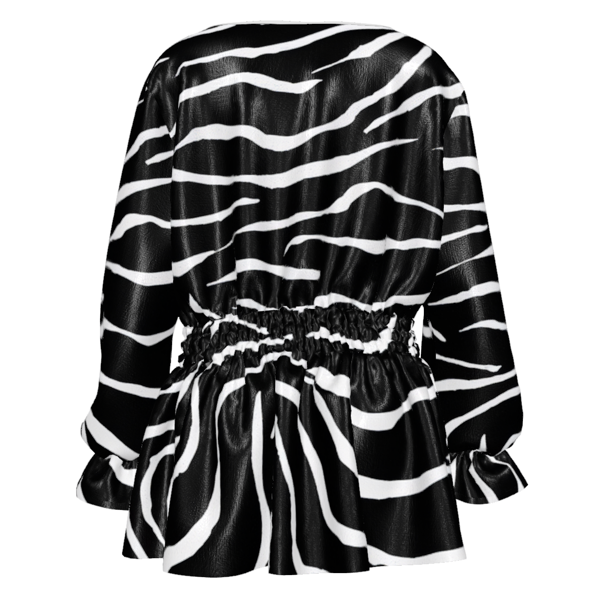 #Zebra Women's Round-Neck Pleated Top