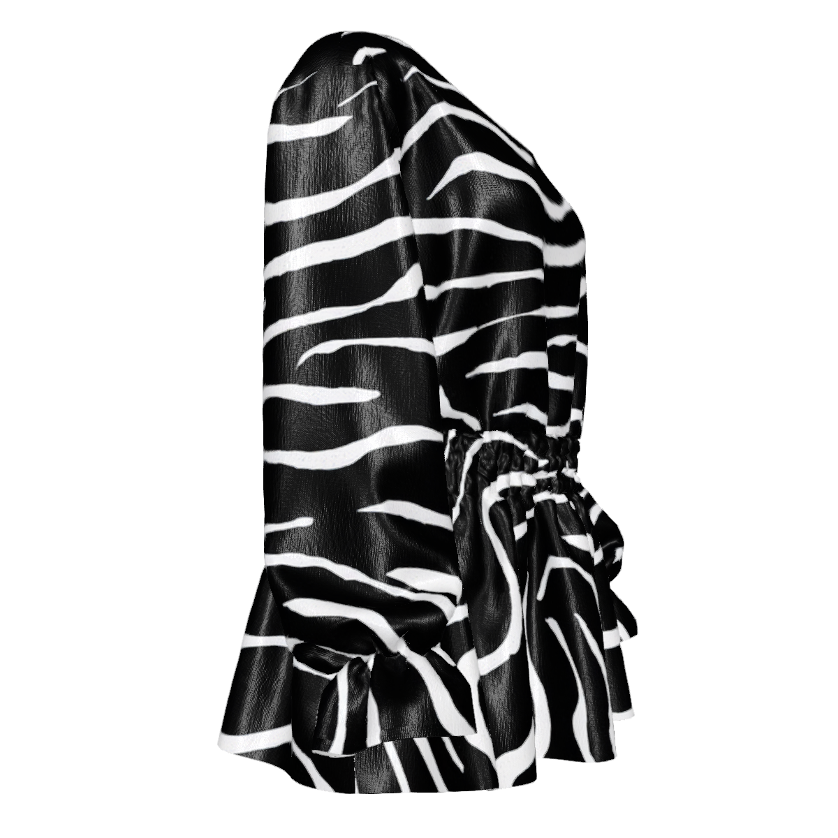 #Zebra Women's Round-Neck Pleated Top