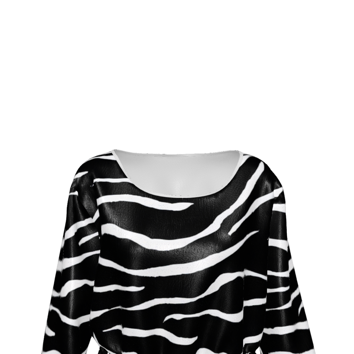 #Zebra Women's Round-Neck Pleated Top