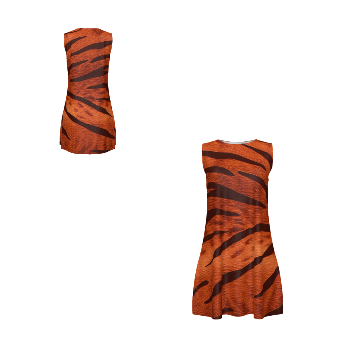 #Tiger Women's Sleeveless Round Neck Dress