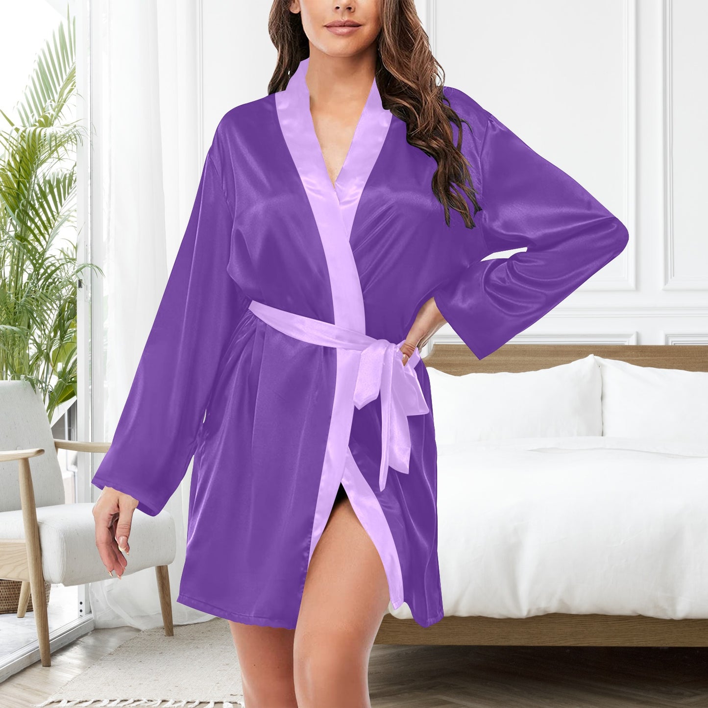 #Purple Passion Women's Long Sleeve Belted Night Robe