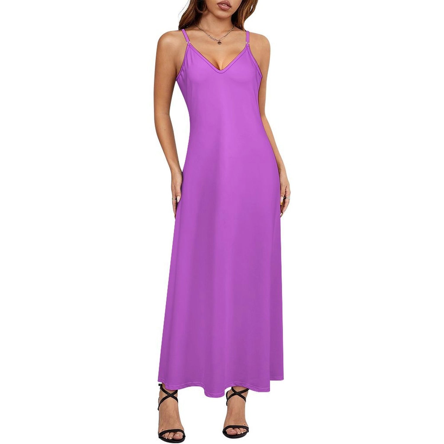 #FreshViolet Women's Strappy V-Neck Maxi Dress
