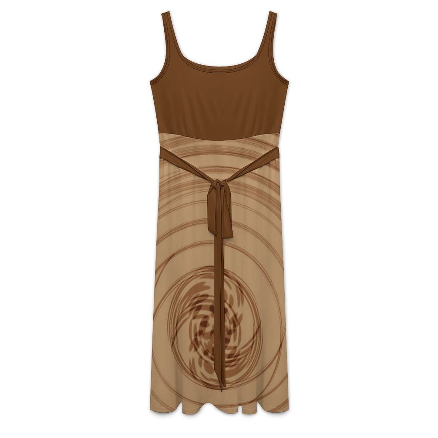 #Caramel Women's Sleeveless Midi Dress with Belt