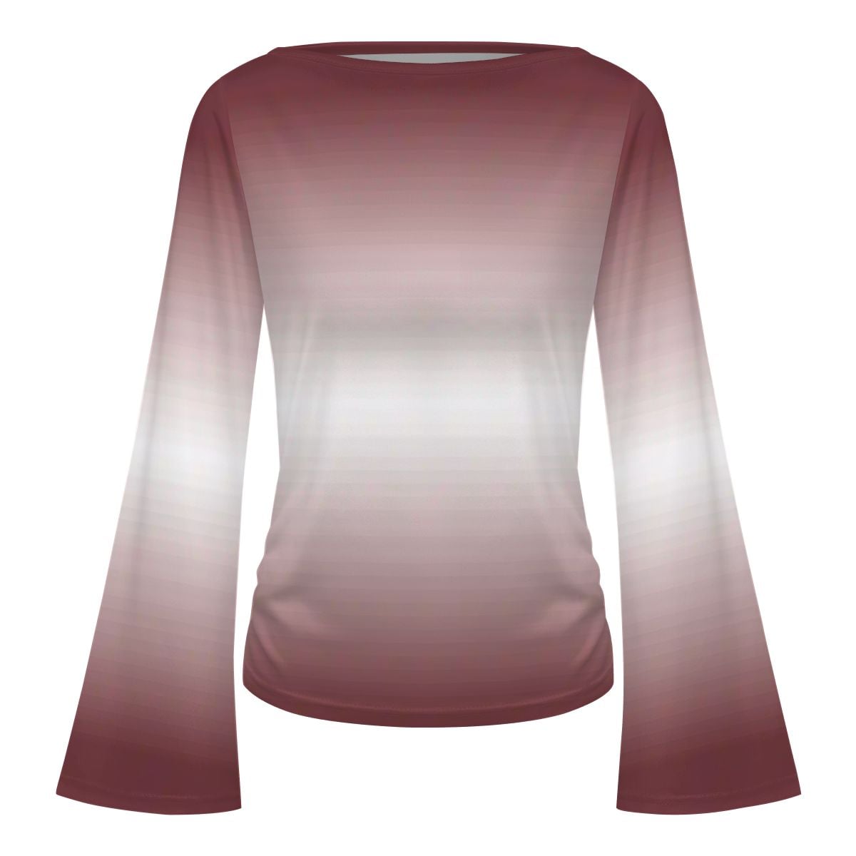 #Merlot #White Women's Boat Neck Flare Sleeve Top