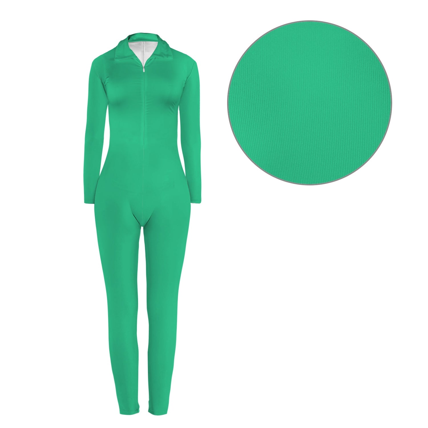 #Jade Long Sleeve Skinny Fit Jumpsuit
