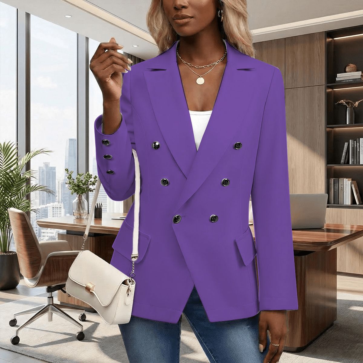 #Purple Women's Casual Blazer
