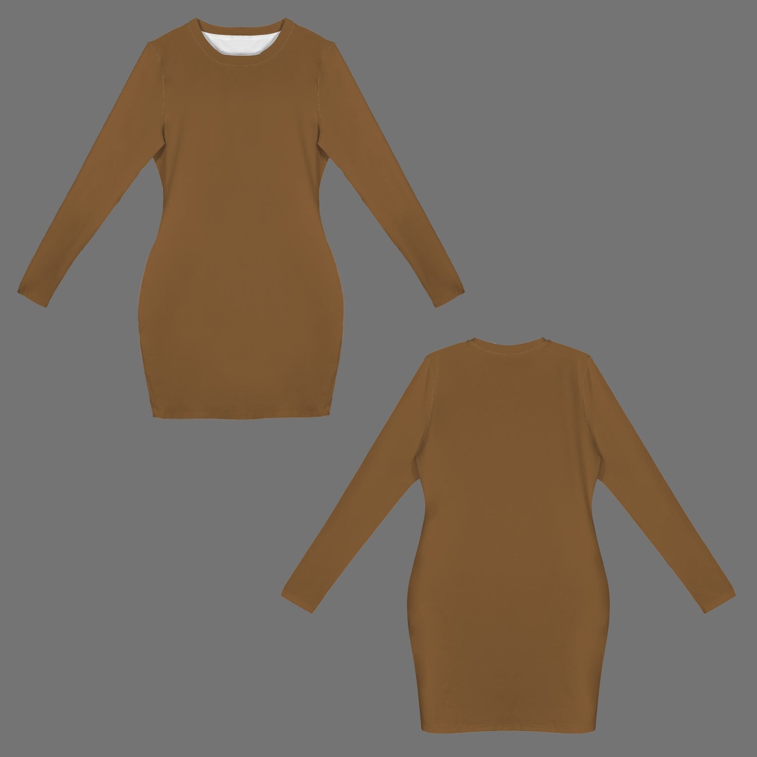 #Sepia Women's Crew Neck Long Sleeve Bodycon Dress