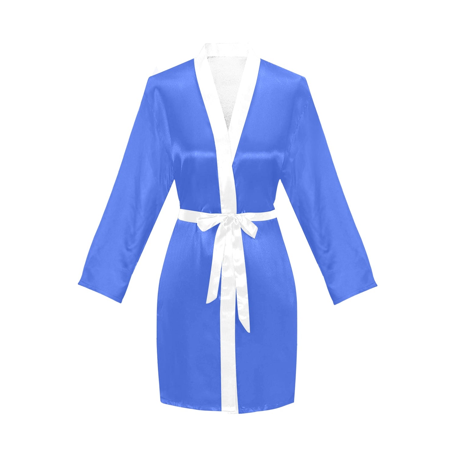 #Royal #Blue with #White Passion Women's Long Sleeve Belted Night Robe